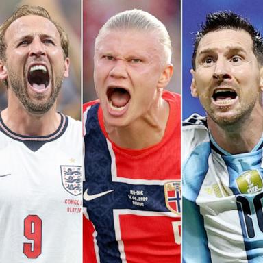 PHOTO: Top goal scores heading into the quarterfinals round of the FIFA World Cup 2026, France's Kylian Mbappe, England's Harry Kane, Norway's Erling Haaland and Argentina's Lionel Messi.
