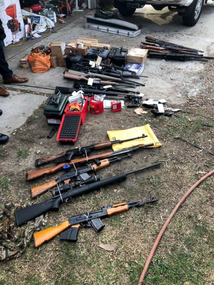 PHOTO: Weapons cache seized at a home in Laguna Beach, Calif., Nov. 27, 2018.