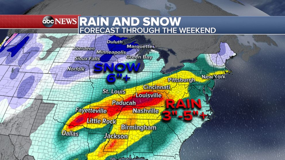 PHOTO: Rain and snow forecast through the weekend.