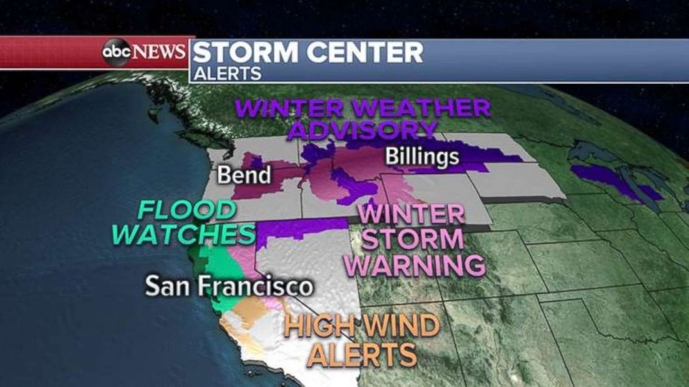 PHOTO: Several alerts were issued out West on Monday morning.