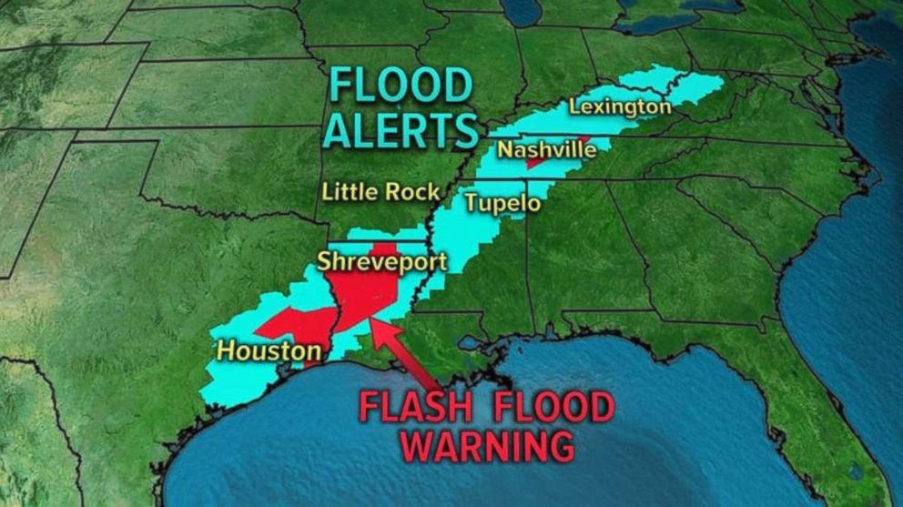 Nine states have flood alerts this morning.