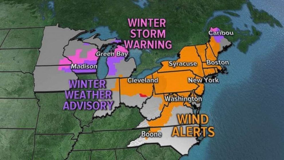 Twenty states are under snow and wind alerts this morning.