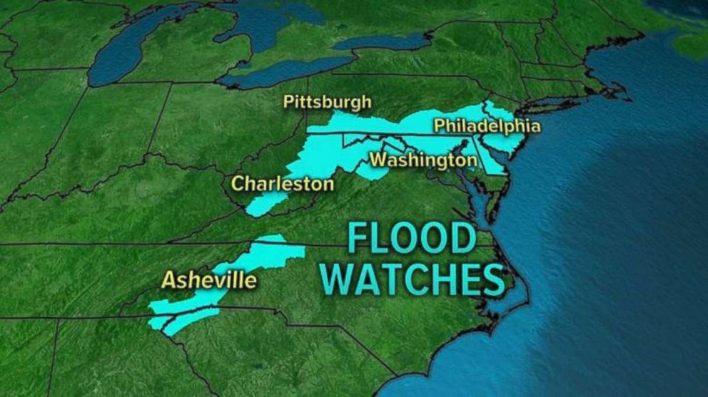 Flood watches have been issued in nine states this morning.