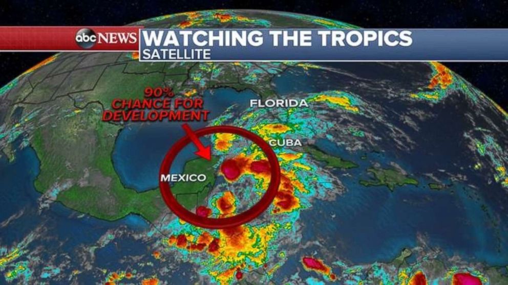 There's a 90 percent chance of a tropical or subtropical depression or storm forming near the Gulf Coast this weekend.