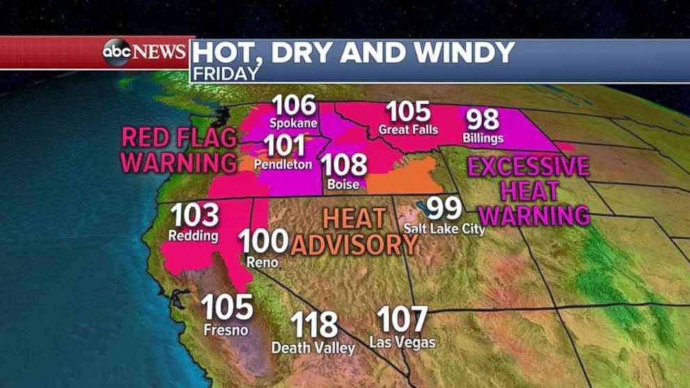 Hot, dry, windy conditions are expected today out West.