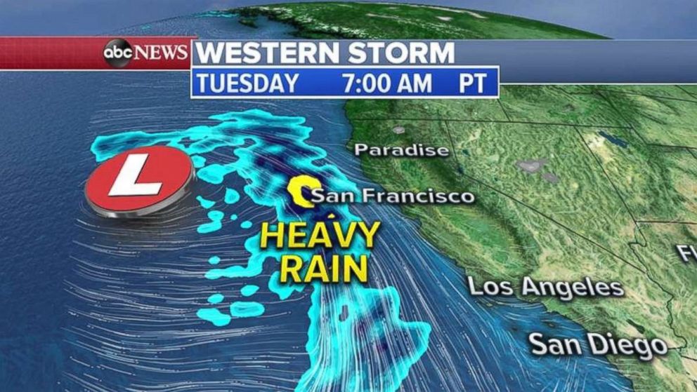 A strong, slow-moving storm is beginning to make its presence felt along the West Coast.