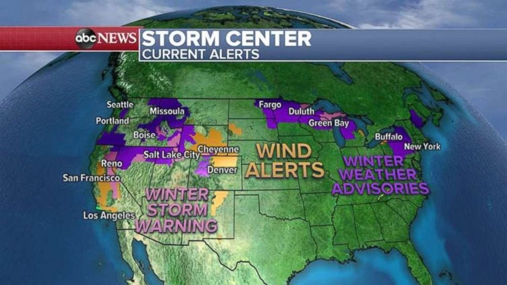 Warnings, alerts and advisories are scattered across the U.S. this morning.