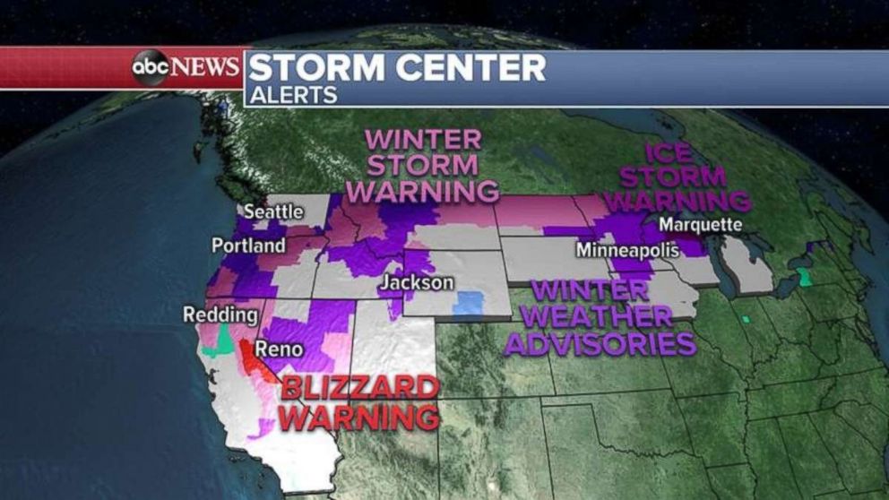 Warnings have been issued today throughout the Northwest and upper Midwest.