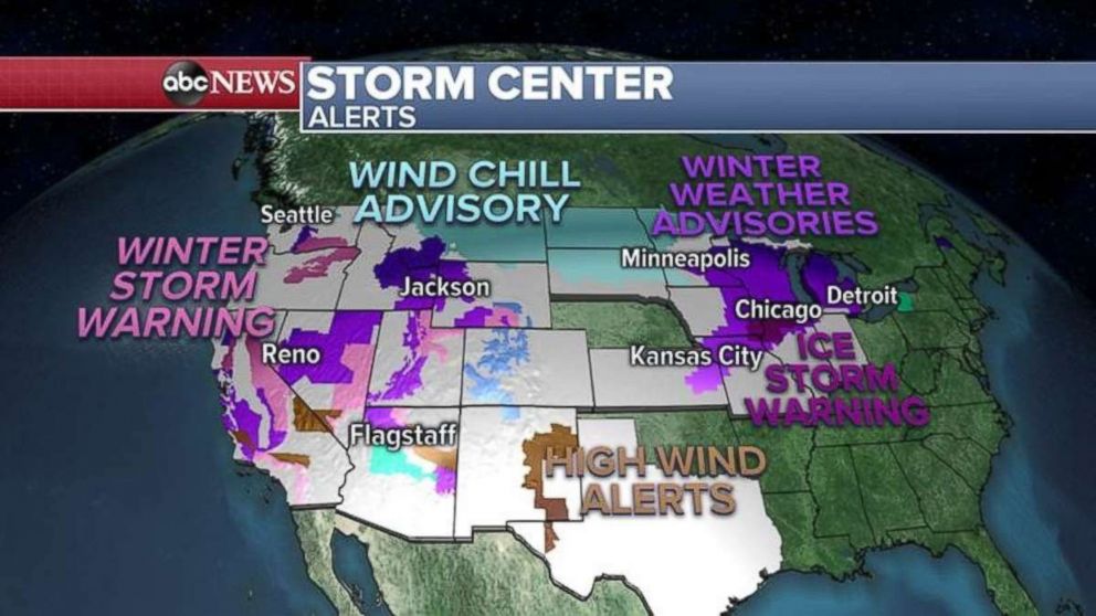 Weather advisories and alerts have been issued over much of the U.S. this morning.