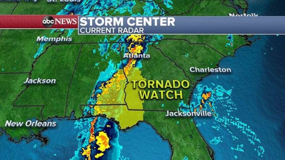 PHOTO: A tornado watch was issued this morning along the Gulf Coast.