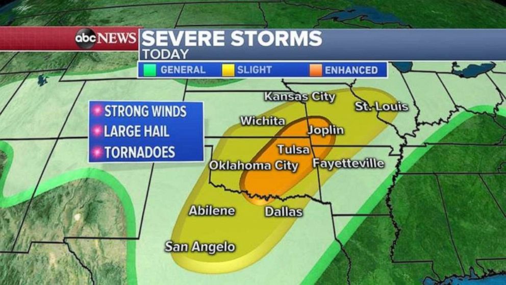 PHOTO: Severe storms today could include tornadoes.