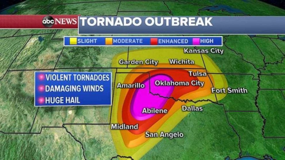 PHOTO: A potentially devastating tornado outbreak is possible on Monday.