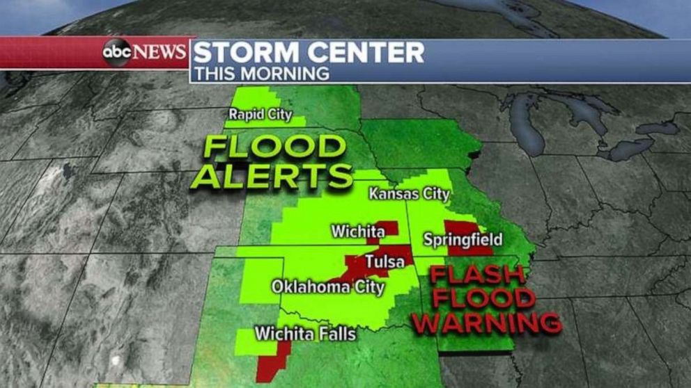 PHOTO: Flood alerts were issued Tuesday morning across seven states.