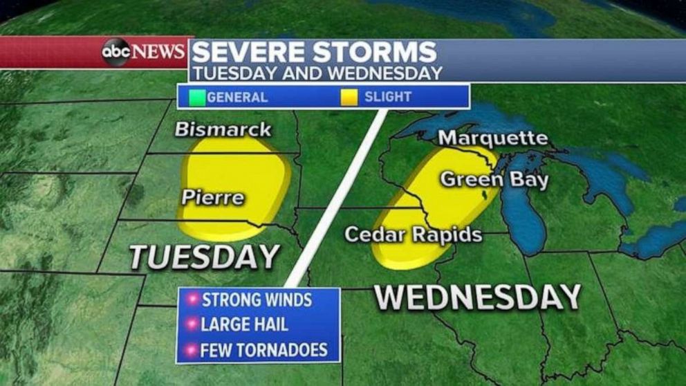 PHOTO: Severe storms are likely Tuesday and Wednesday in the Upper Midwest.
