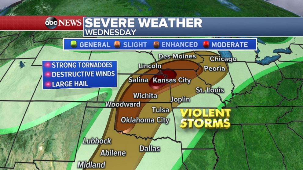 More severe weather is expected today on the Plains.
