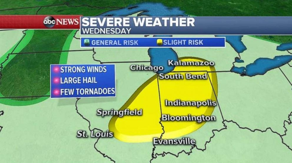 Illinois, Michigan and Indiana may see tornadoes today.