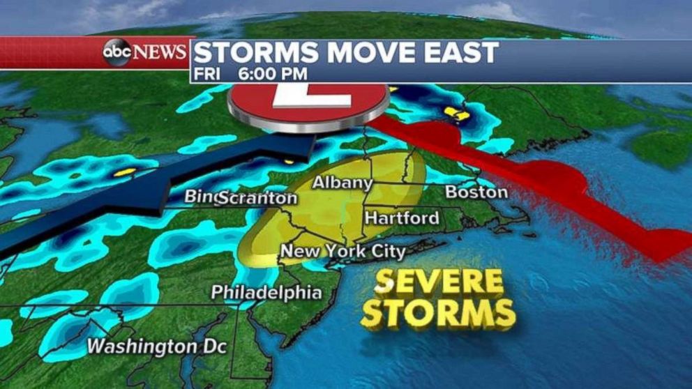 Severe storms are expected tonight in the Northeast.