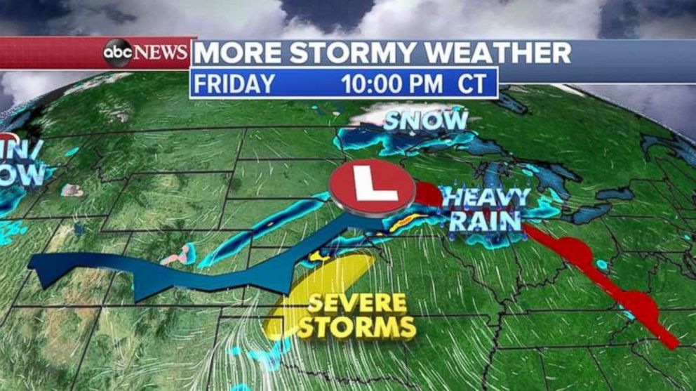 Severe storms are expected to pound the Midwest through tonight.