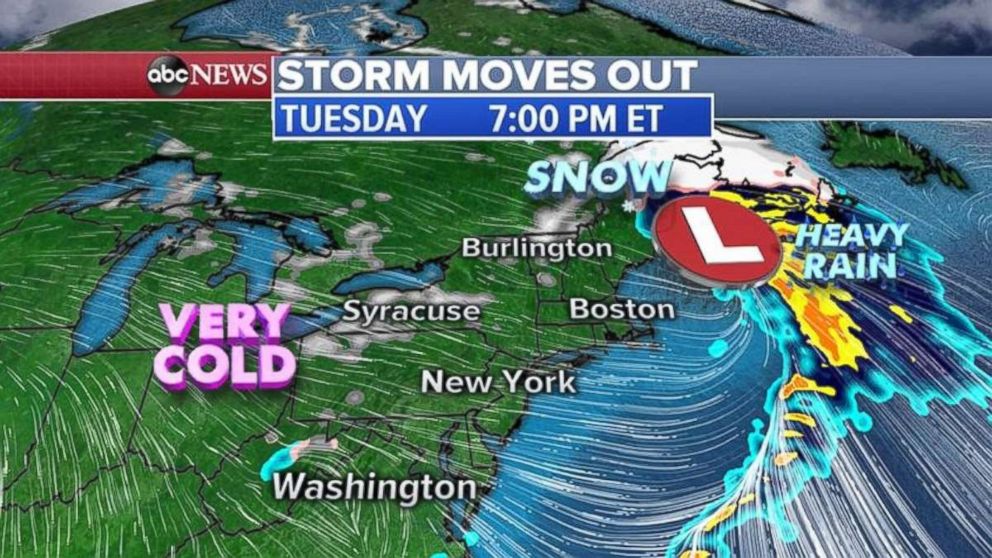 A new storm is forecast to move out later tonight.
