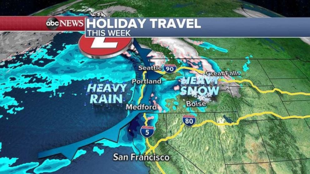 Parts of the West Coast could see heavy rain this week.