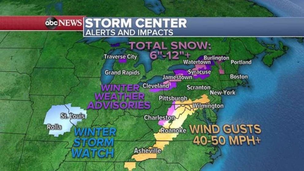 Parts of New York may see a foot of snow.