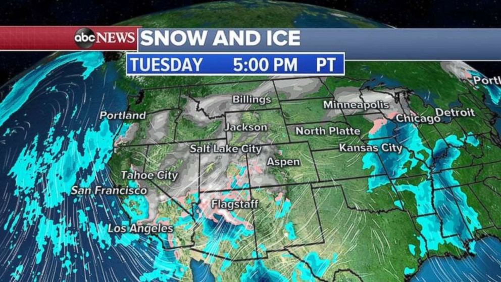 More snow and ice are heading east tonight.