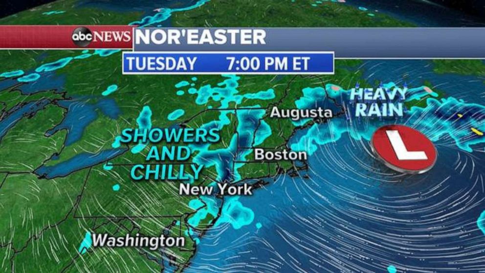 PHOTO: Cold showers are in the forecast tonight for much of New England.