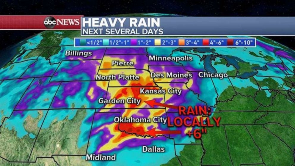 PHOTO: Some areas may see half a foot of rain over the next few days.