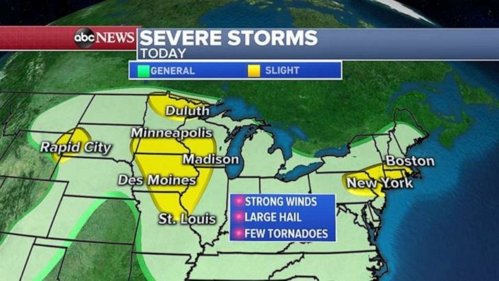 PHOTO: Severe storms are forecast for the Upper Midwest on Wednesday.