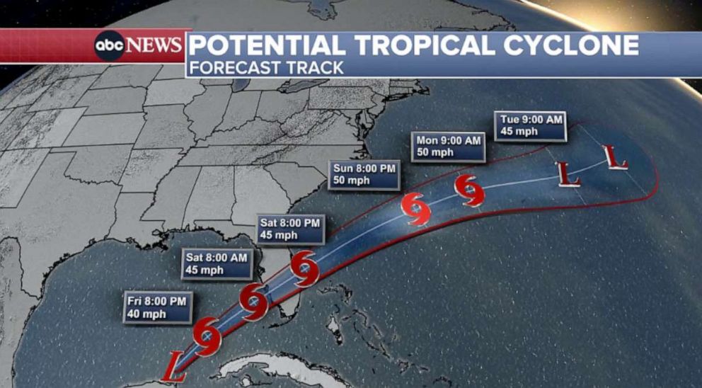 PHOTO: Potential tropical cyclone forecast track. 