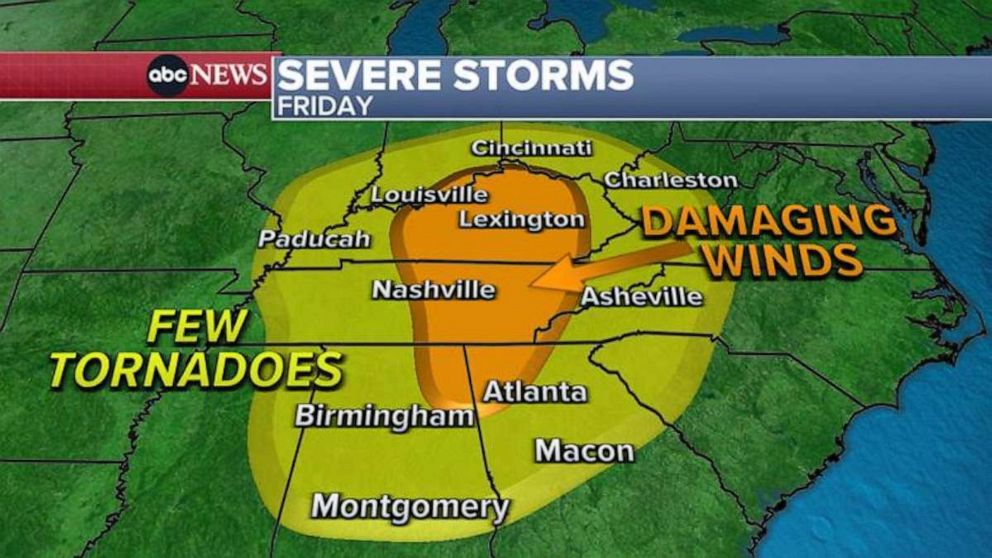 PHOTO: Winds near 70 mph and possible tornadoes.