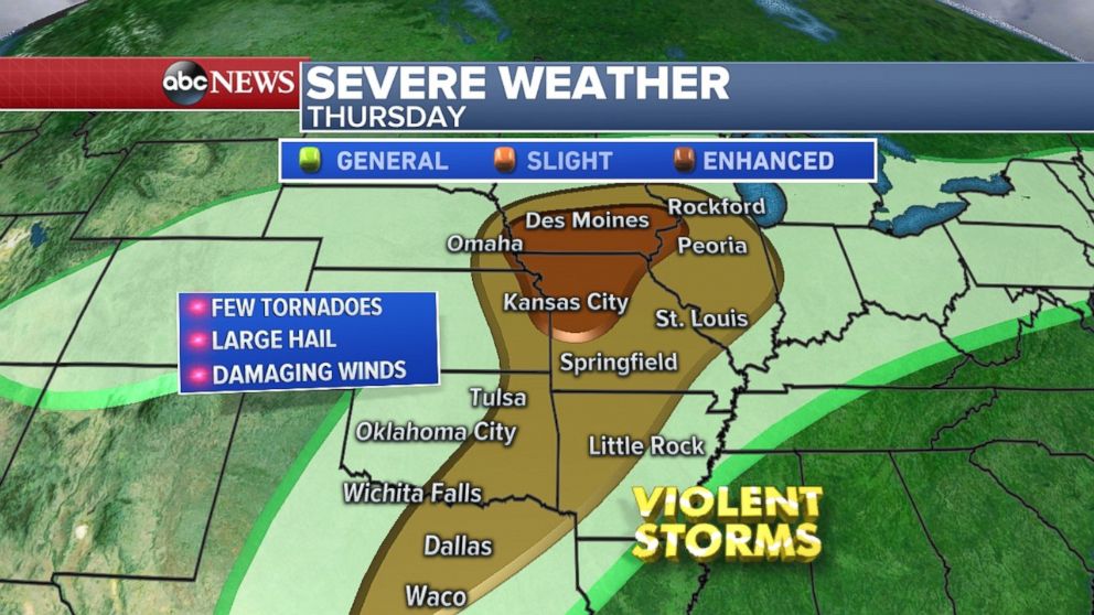 More severe weather is expected tomorrow.
