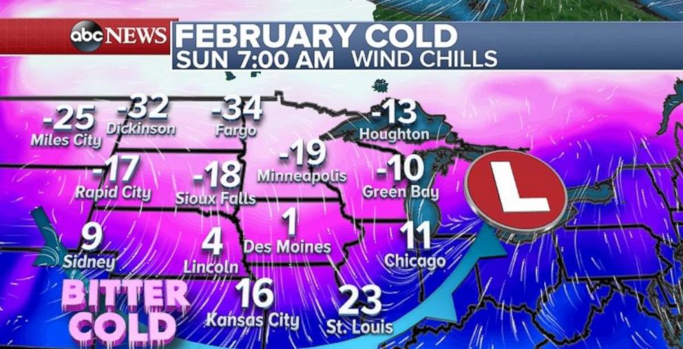 Much of the Upper Midwest will see negative temperatures early Sunday morning.
