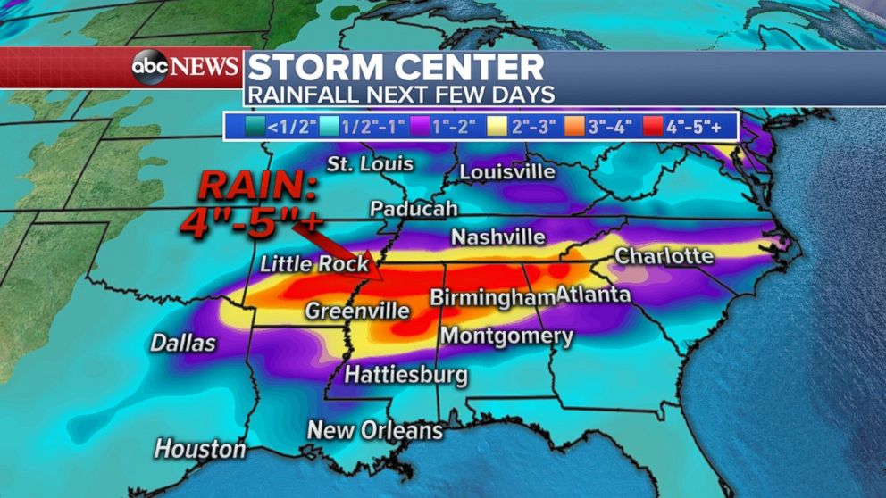 More rainfall and flooding is in store for much of the south-central U.S.