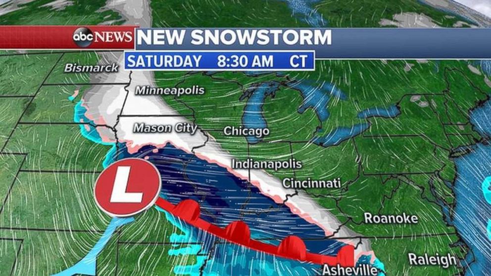 More snow is expected Saturday morning through much of the Midwest.