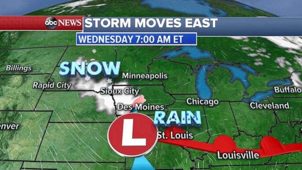 A storm system is dropping snow on the Plains and Midwest this morning.