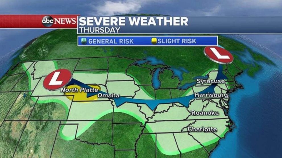 Severe weather is expected to continue into Thursday.