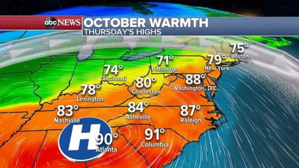 Summer-like highs are expected in much of the U.S. today.