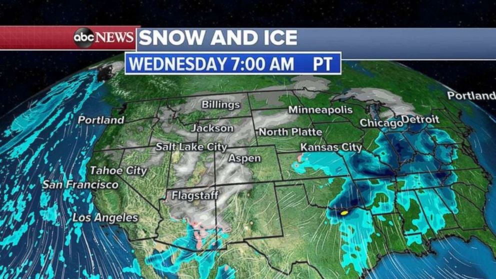 More snow and ice are heading east tomorrow morning.