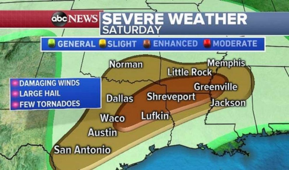 Nearly 40 Million At Risk Of Severe Weather Over Weekend Abc News 6891