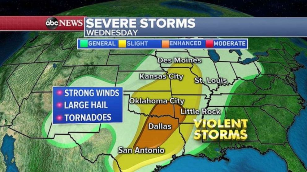 PHOTO: Another severe storm takes aim at the South by midweek.