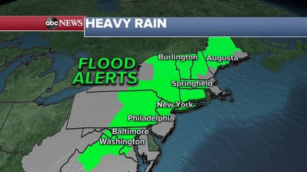 PHOTO: Flooding alerts have been issued in the Northeast.
