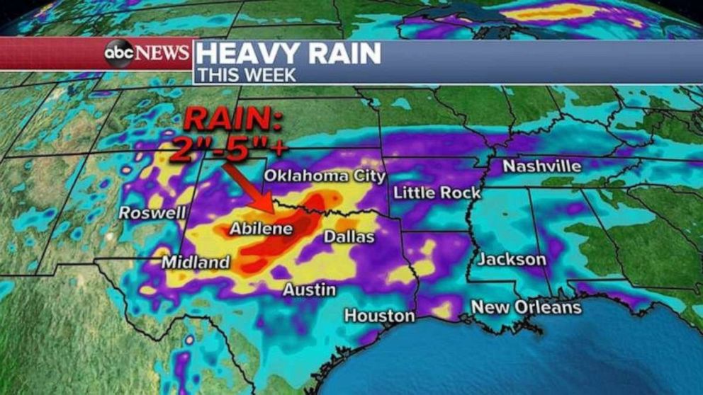 PHOTO: Texas may get pounded with rain this week.