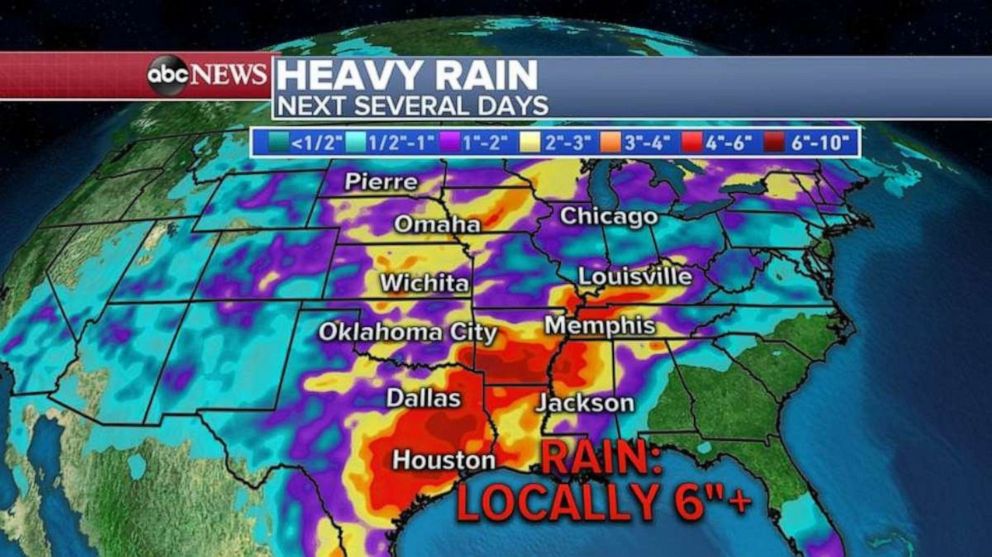 PHOTO: Heavy rain is expected throughout much of the U.S. this week.