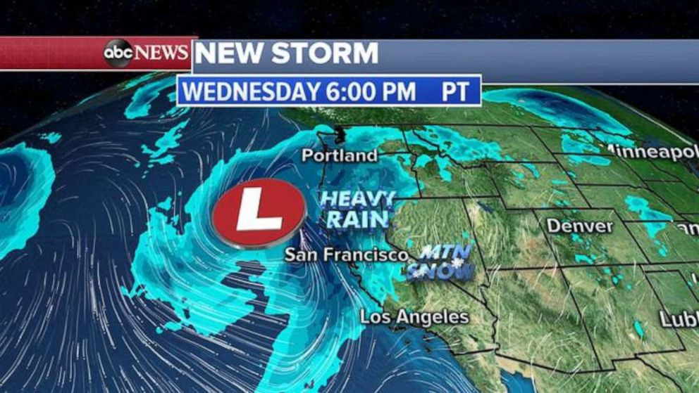 PHOTO: The new storm is expected to hit the west coast on Wednesday night.