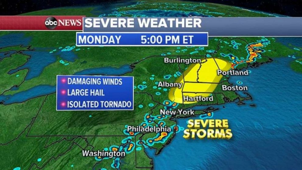PHOTO: Severe weather is heading to the Northeast later this evening.