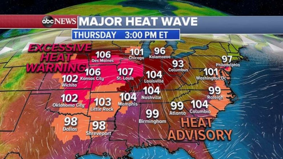 PHOTO: Heat warnings and advisories are likely on Thursday.