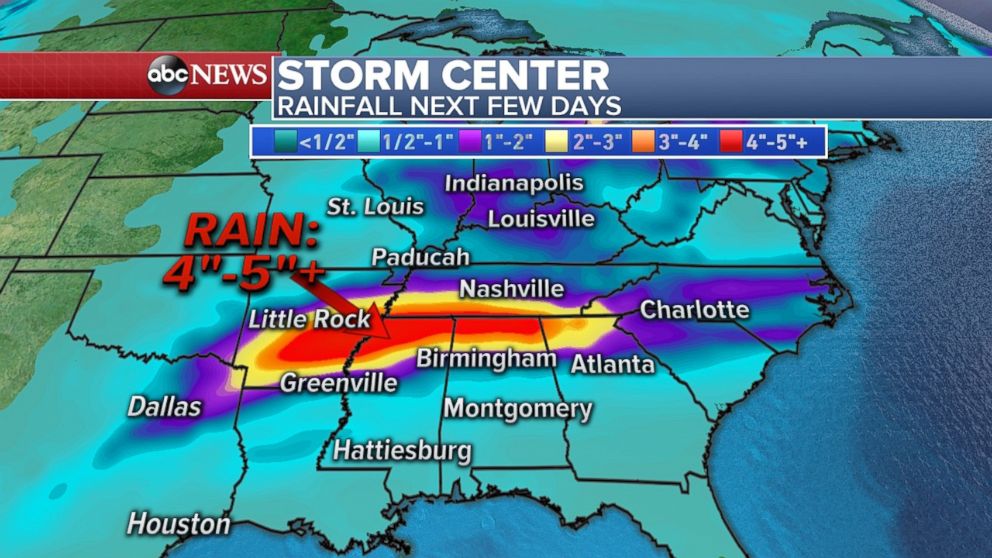 The already-drenched Midwest and South will be getting even more rainfall over the next few days.