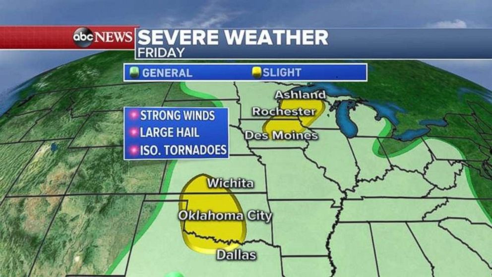 Severe weather is expected again today throughout much of the Midwest.