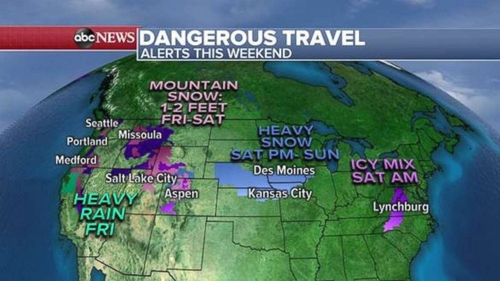 Travel advisories have been issued for Saturday and Sunday.
